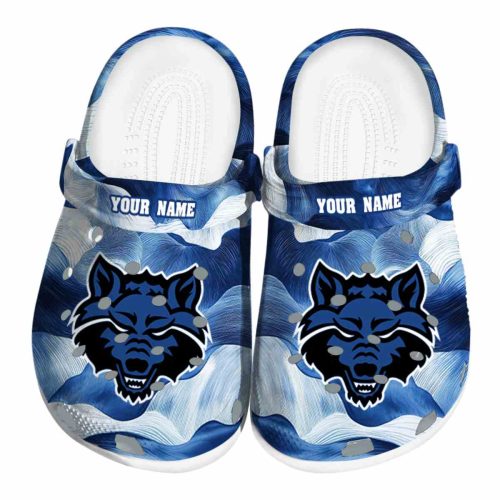 personalized arkansas state red wolves ocean waves clog best selling