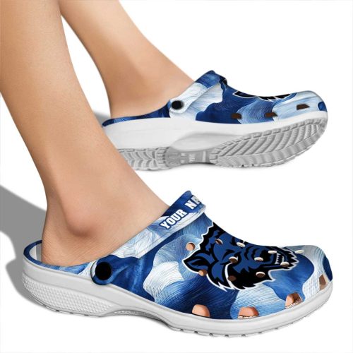personalized arkansas state red wolves ocean waves clog fashion forward
