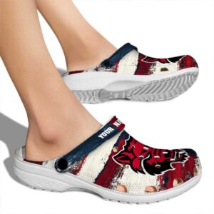 personalized arkansas state red wolves patriotic stripes clog fashion forward