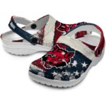 personalized arkansas state red wolves patriotic stripes clog best selling