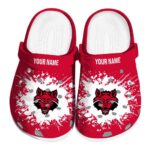 personalized arkansas state red wolves splatter background clog best selling