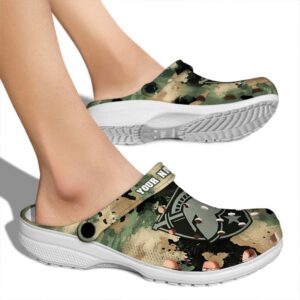 personalized army black knights camouflage craze clog fashion forward