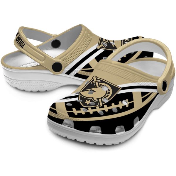 personalized army black knights football motif clog high quality
