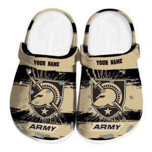 personalized army black knights paint splatter graphics clog best selling
