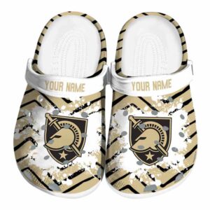 personalized army black knights zigzag paint burst clog best selling