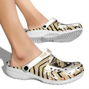 personalized army black knights zigzag paint burst clog fashion forward