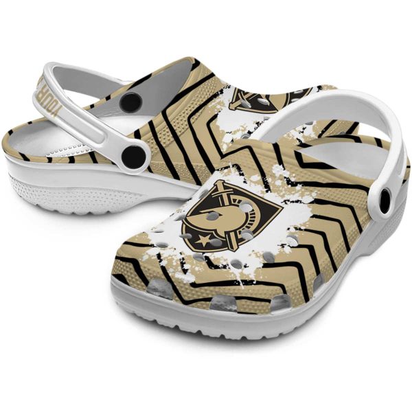 personalized army black knights zigzag paint burst clog high quality