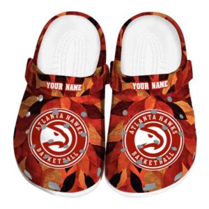 personalized atlanta hawks autumn leaves clog best selling