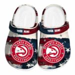 personalized atlanta hawks patriotic stripes clog best selling
