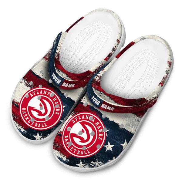 personalized atlanta hawks patriotic stripes clog latest model