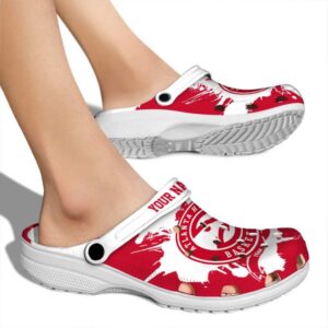 personalized atlanta hawks splatter pattern clog fashion forward