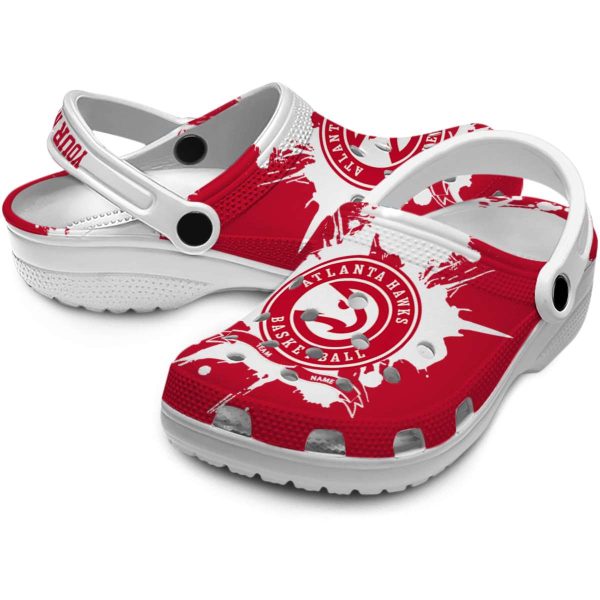 personalized atlanta hawks splatter pattern clog high quality