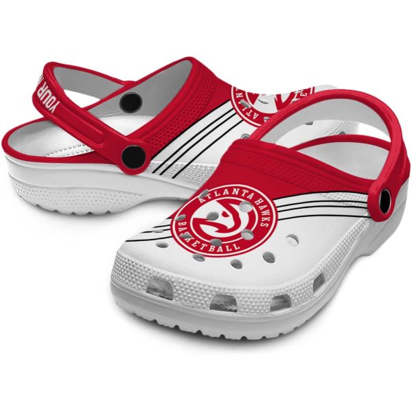 personalized atlanta hawks striped accents clog high quality