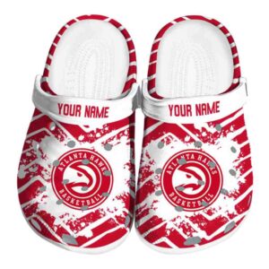 personalized atlanta hawks zigzag paint burst clog best selling