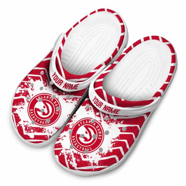 personalized atlanta hawks zigzag paint burst clog latest model