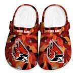 personalized ball state cardinals autumn leaves clog best selling