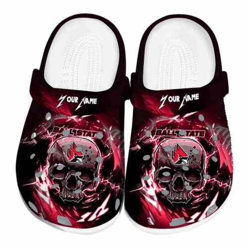 personalized ball state cardinals gothic skull clog best selling