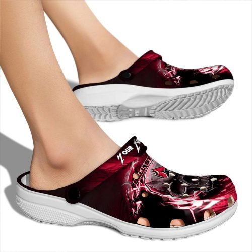 personalized ball state cardinals gothic skull clog fashion forward