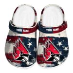 personalized ball state cardinals patriotic stripes clog best selling