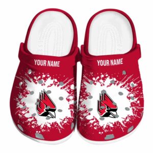 personalized ball state cardinals splatter background clog best selling