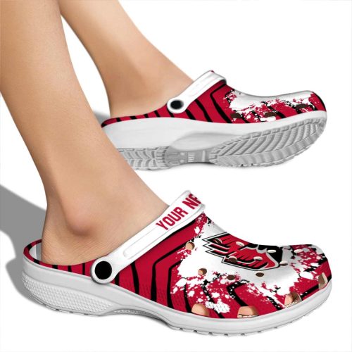 personalized ball state cardinals zigzag paint burst clog fashion forward