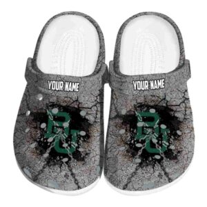 personalized baylor bears cracked ground texture clog best selling