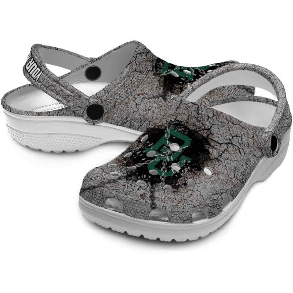 personalized baylor bears cracked ground texture clog high quality