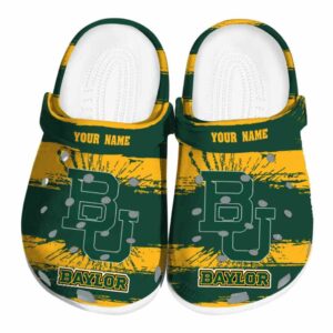personalized baylor bears paint splatter graphics clog best selling