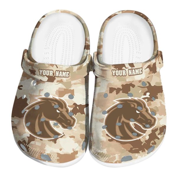 personalized boise state broncos desert camo clog best selling