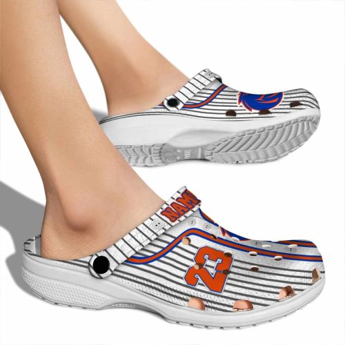 personalized boise state broncos pinstripe pattern clog fashion forward
