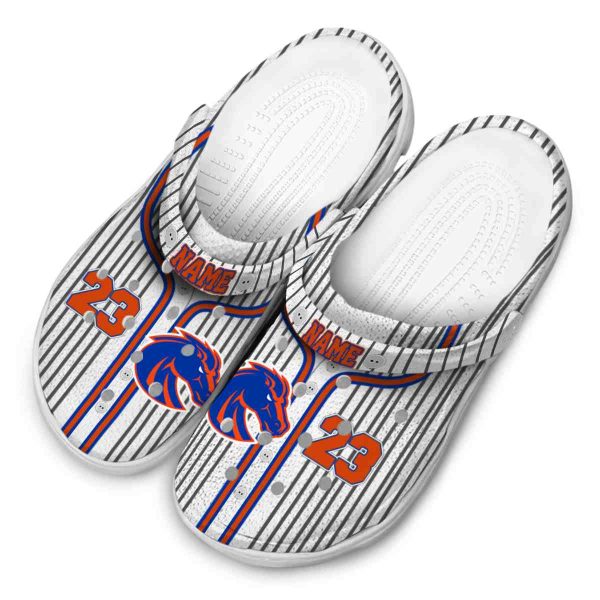 personalized boise state broncos pinstripe pattern clog latest model