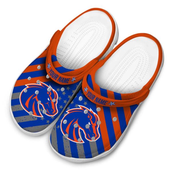 personalized boise state broncos star spangled graphic clog latest model