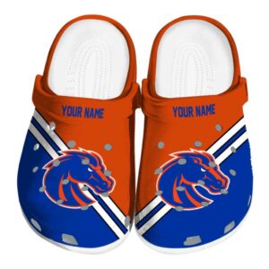 personalized boise state broncos striped accents clog best selling