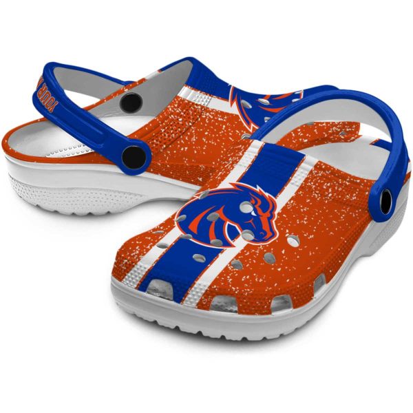 personalized boise state broncos vertical stripes clog high quality