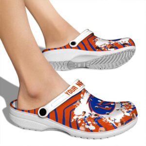 personalized boise state broncos zigzag paint burst clog fashion forward