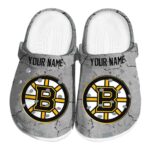 personalized boston bruins cracked texture clog best selling