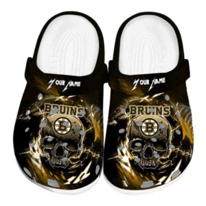 personalized boston bruins gothic skull clog best selling