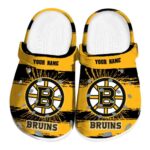 personalized boston bruins paint splatter graphics clog best selling