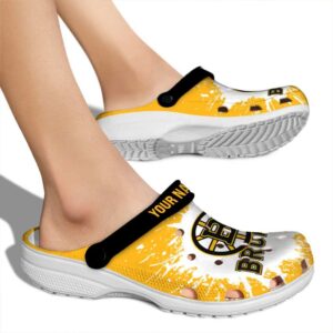 personalized boston bruins splash art clog fashion forward