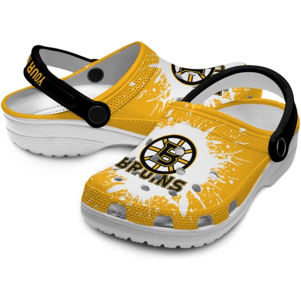 personalized boston bruins splash art clog high quality
