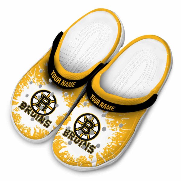 personalized boston bruins splash art clog latest model