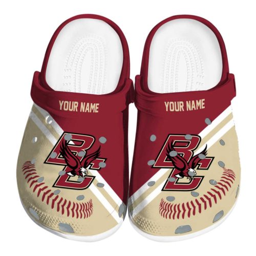 personalized boston college eagles baseball motif clog best selling