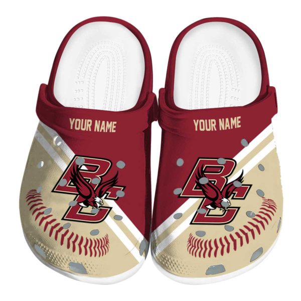 personalized boston college eagles baseball motif clog best selling