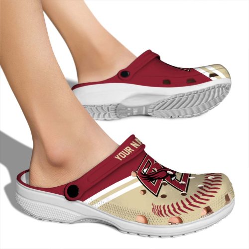 personalized boston college eagles baseball motif clog fashion forward