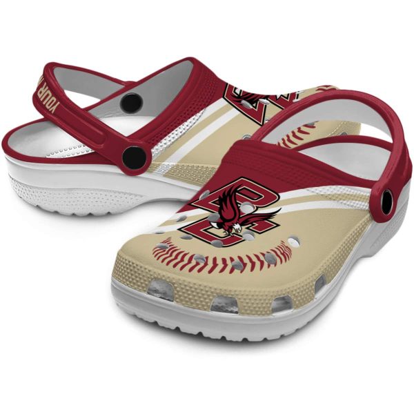 personalized boston college eagles baseball motif clog high quality