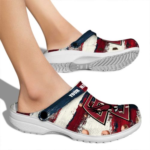 personalized boston college eagles patriotic stripes clog fashion forward