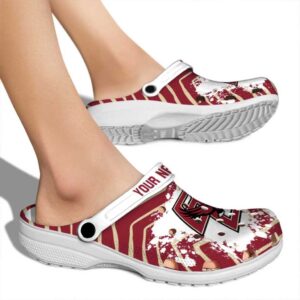 personalized boston college eagles zigzag paint burst clog fashion forward