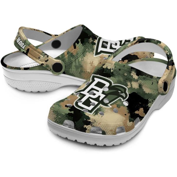 personalized bowling green falcons camouflage craze clog high quality