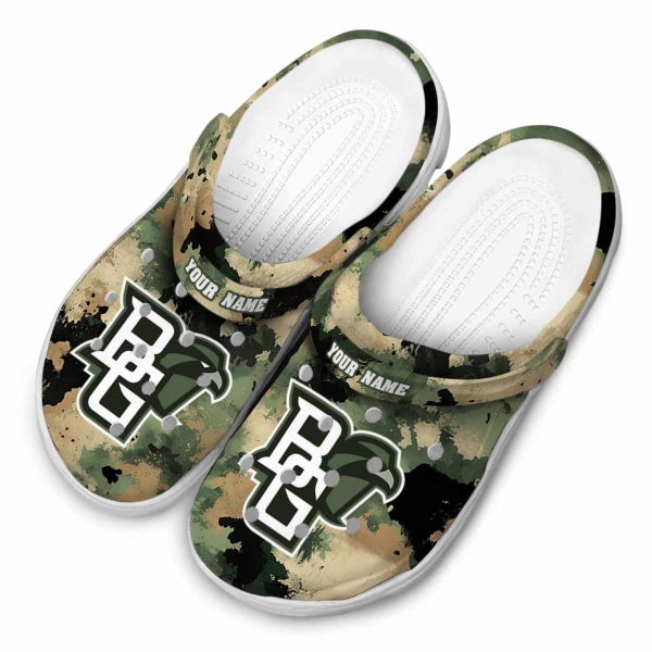 personalized bowling green falcons camouflage craze clog latest model