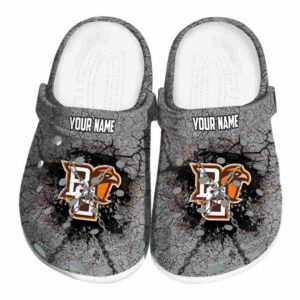personalized bowling green falcons cracked ground texture clog best selling